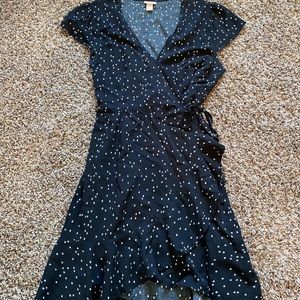 Polka Dot Wrap Mini Dress